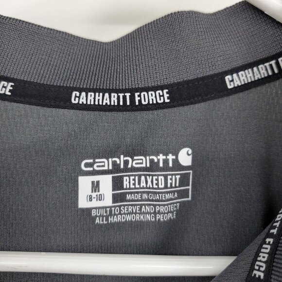 Carhartt Force Relaxed Fit Moisture Wicking Women's Grey Pocket Polo Shirt Mediu - Picture 3 of 8